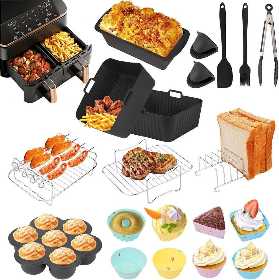 Accessoires voor COSORI Dual Blaze Airfryer 8 5 L Airfryer accessoires bevatten siliconenvorm heteluchtfriteuse grillrooster siliconen muffinvormpjes en meer accessoires