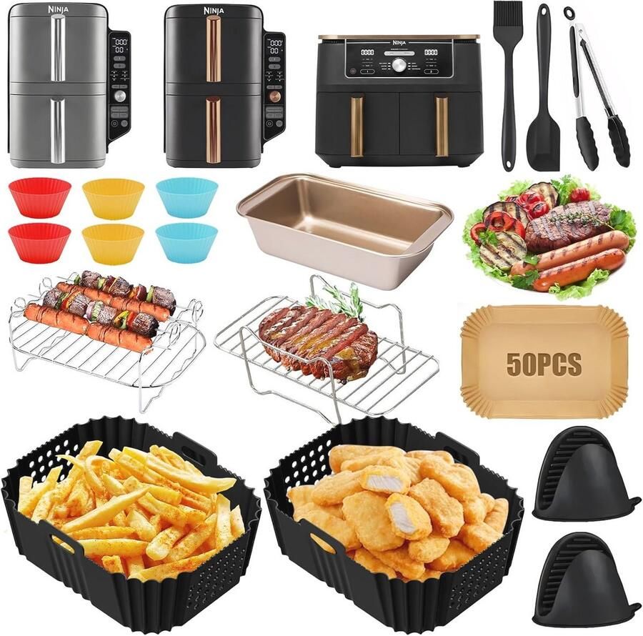 Accessoires voor heteluchtfriteuse 17-delige set voor hetelucht friteuses