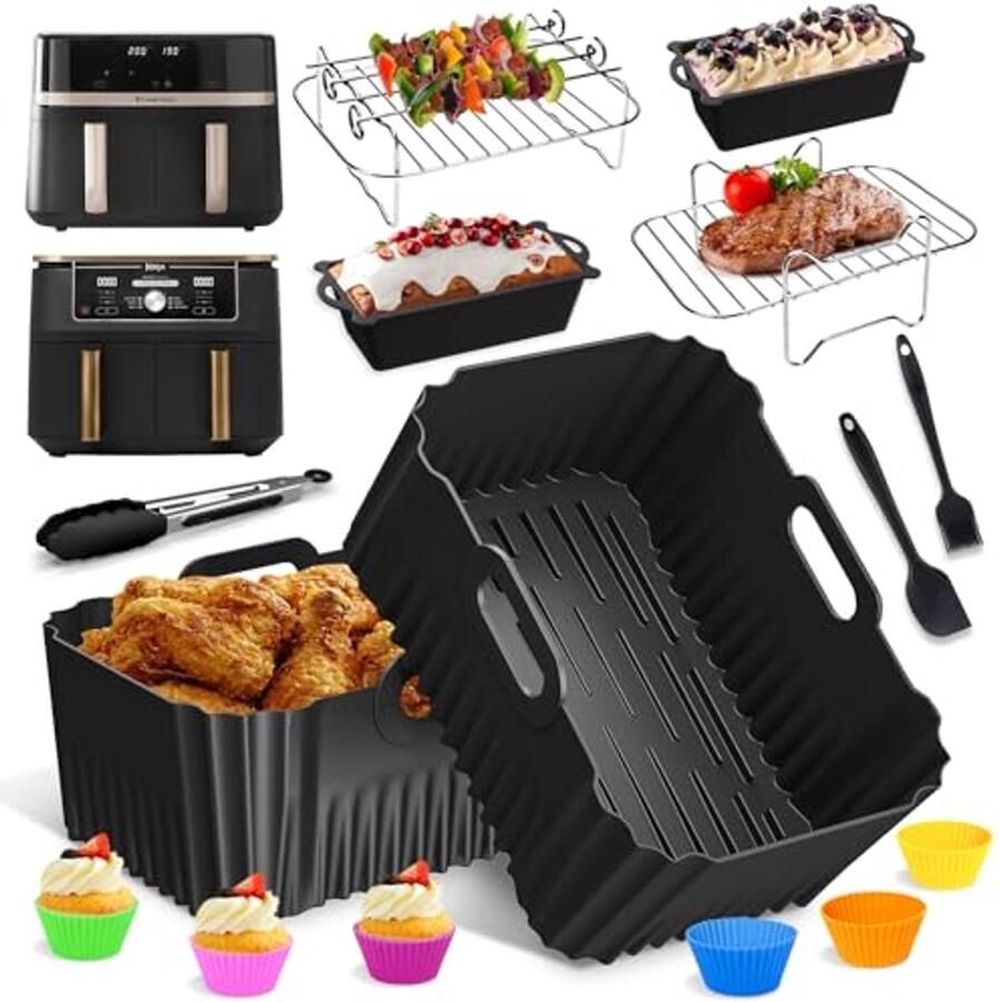 Accessoires voor Heteluchtfriteuse 17 Stuks Airfryer Siliconen Ovenschaal Accessoireset