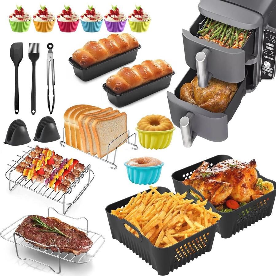 Accessoires voor Heteluchtfriteuse 20-delige Siliconen Vormset voor Airfryer