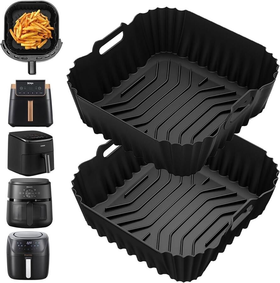 Accessoires voor heteluchtfriteuse 23 cm voor Cosori Turboblaze XXL 6 l 6 2 l 5 l siliconen vorm voor airfryer met Ninja Max Pro AF180EU AF140EU 4 7L Philips Airfryer-accessoires 2000-serie