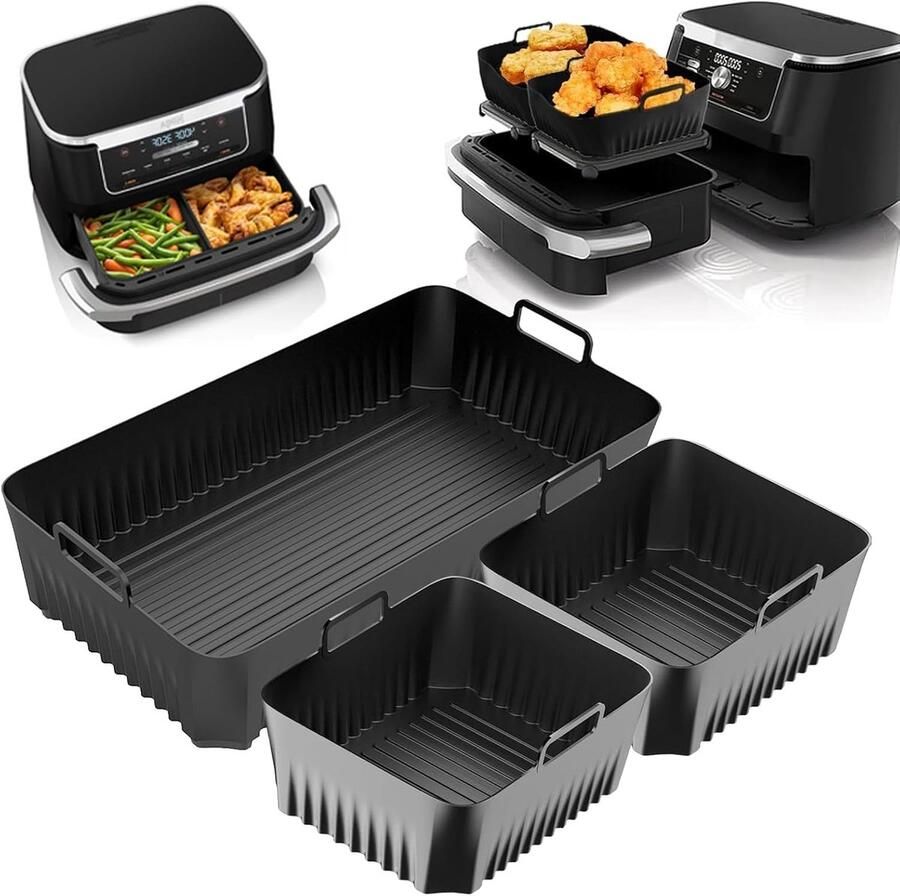 Accessoires voor heteluchtfriteuse 3 stuks herbruikbare siliconen airfryer-accessoires voor Ninja AF500EU 10 4 l