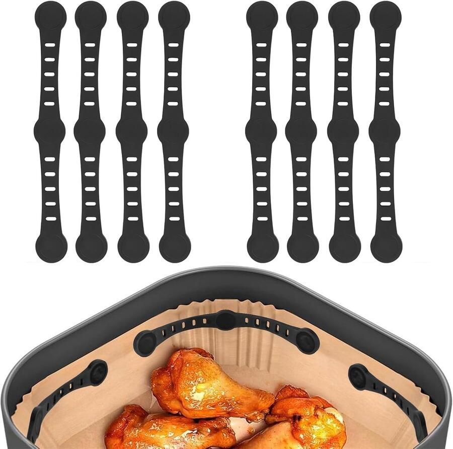 Accessoires voor heteluchtfriteuse 8 stuks Magnetische siliconen bakpapierbevestigingsgesp voor Ninja COSORI PHLIPS Panasonic Air Fryer