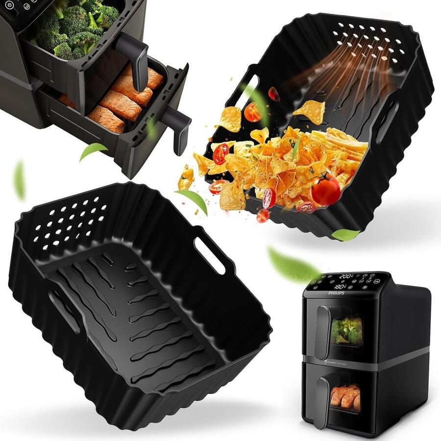 SnelShoppen Heteluchtfriteuse Accessoires Siliconen Bakvorm voor Airfryer 10L Herbruikbare Ovenschaal Inzetstuk voor Philips NA460 NA462 Ges