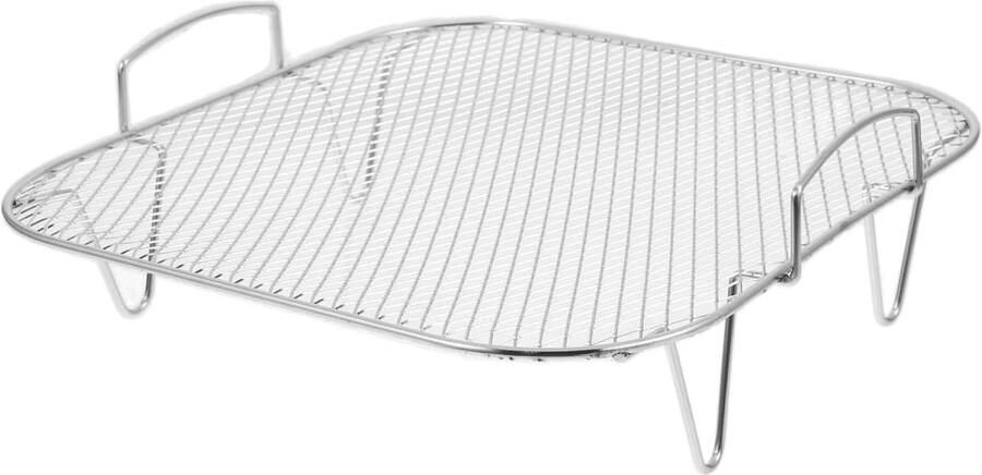 Accessoires voor heteluchtfriteuse luchtfriteuse rek voor de oven grillrooster van roestvrij staal oven luchtfriteuse rek voor gelijkmatige warmteverdeling 23 00 x 22 80 x 8 00 cm