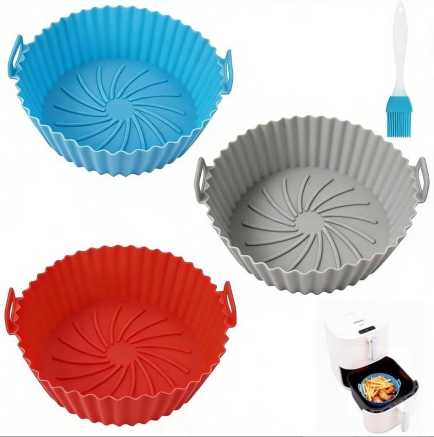 Accessoires voor luchtfriteuse van siliconen mand airfryer siliconen bakvorm herbruikbare siliconen vormen voor airfryer magnetron ovens en stoomkokers