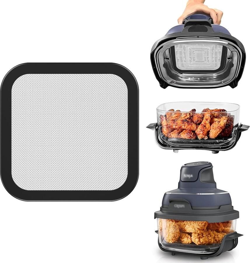 Accessoires voor Ninja CRISPi FN101EU: GEEKHOM magnetische roestvrijstalen vetwerende fijnmazige spatbescherming voor Ninja heteluchtfriteuse FN101EUGY FN101EUST en FN101EUSG