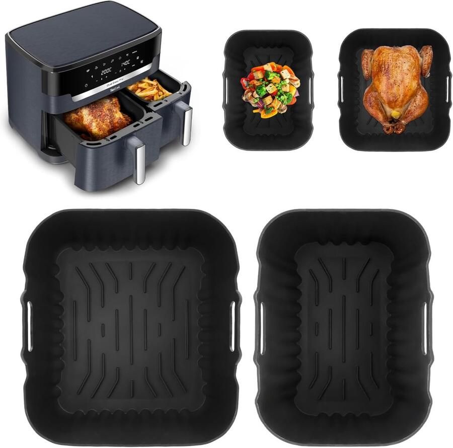 Accessoires voor Tefal Dual Easy Fry XXL EY942BE0 dubbele kamer 11L 6 5 4 5L Air Fryer Accessoires braadpan siliconen inzetstuk bakvorm voor Moulinex Easy Fry EZ942BF
