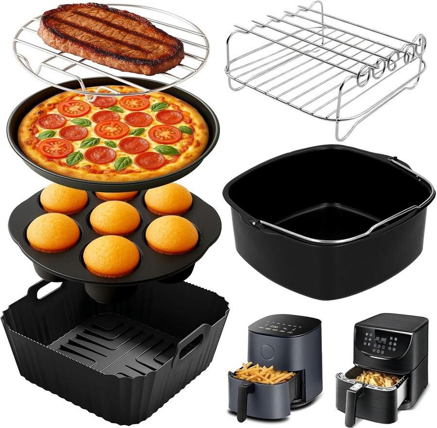 Accessoireset voor Cosori Turboblaze Airfryer XXL Bakaccessoires voor Heteluchtfriteuse 5 5L tot 6 2L - Foto 1
