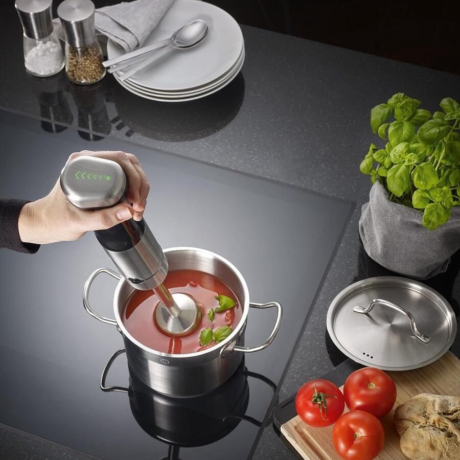 Accu-staafmixer HB802 incl. 4-delige accessoireset & opbergdoos draadloos traploze snelheidsregeling pureerstaaf reinigingsborstel hakmolen