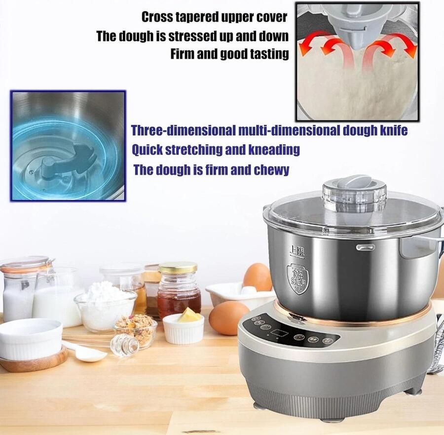 ACEP Deeg kneedmachine Mixer met Gisting Functie Deegmachine 5L Keukenmachines Keukenmixer Keuken machine -25-38 ° C