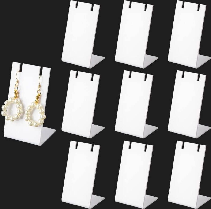 Acryl Oorbel Stand 10 stks Witte Sieraden Display en Organizer