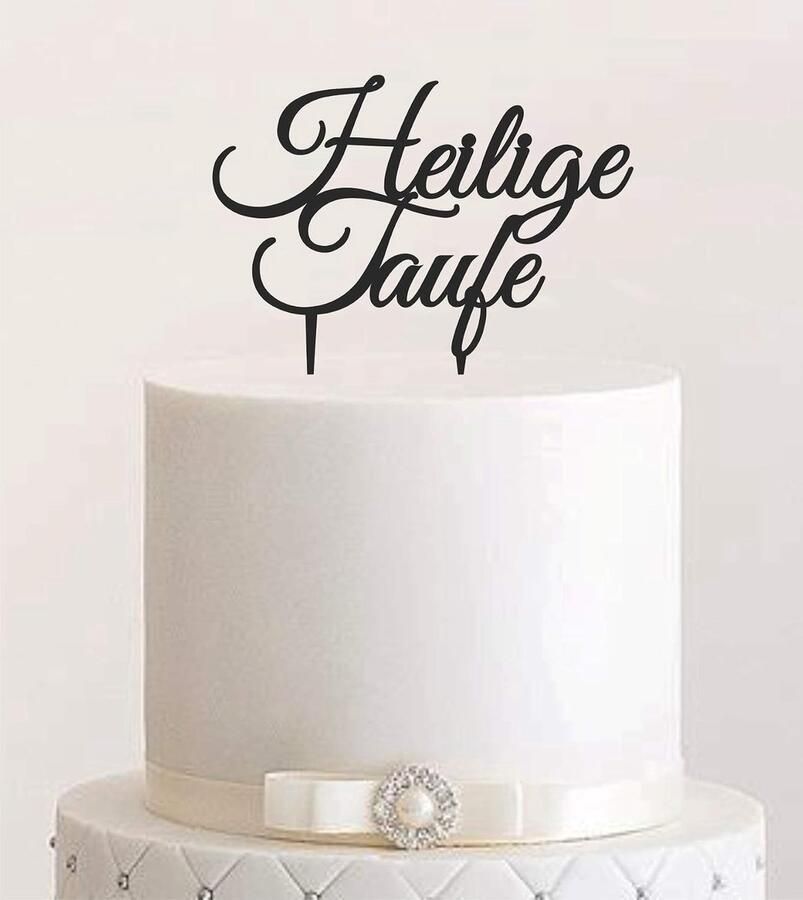 Acryl hout heilige doop caketopper insteeker steker taart cake taartsteker (zwart) Art.nr. 5355