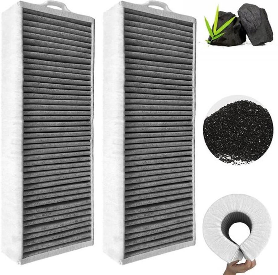 Actieve Koolfilters 2 Stuks Vervangingsfilter voor Afzuigkap HEPA-13 Filterklasse 5-Laags Filtersysteem Universeel Compatibel Afzuigkapfilter