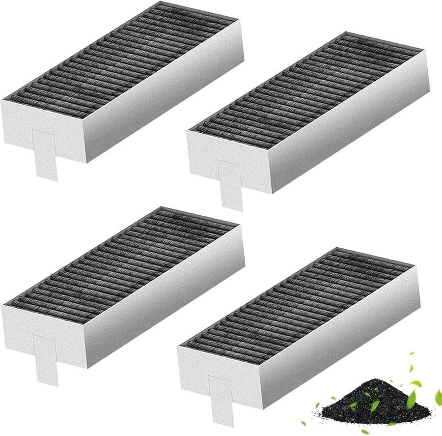 Actieve Koolstoffilter 4x 193 x 75 x 35 mm voor Afzuigkappen Verwijdert Geuren Vet en Damp