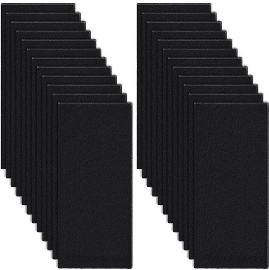 Actieve Koolstoffilters 24 Stuks Zwarte Koolvoorfilter 25 x 10 cm Voor Luchtreiniger Afzuigkap Auto 3 mm Dik Professioneel Gebruik Luchtfilter