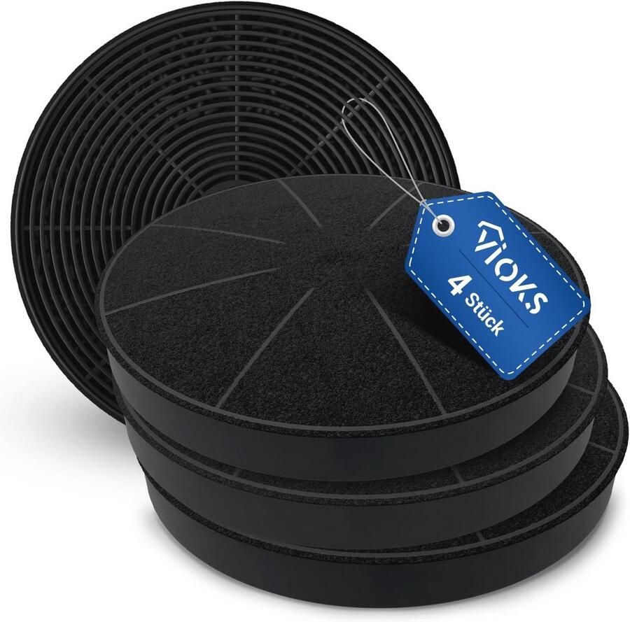 Actieve Koolstoffilters voor Afzuigkappen Universeel Rond Ø175 mm (Set van 4)