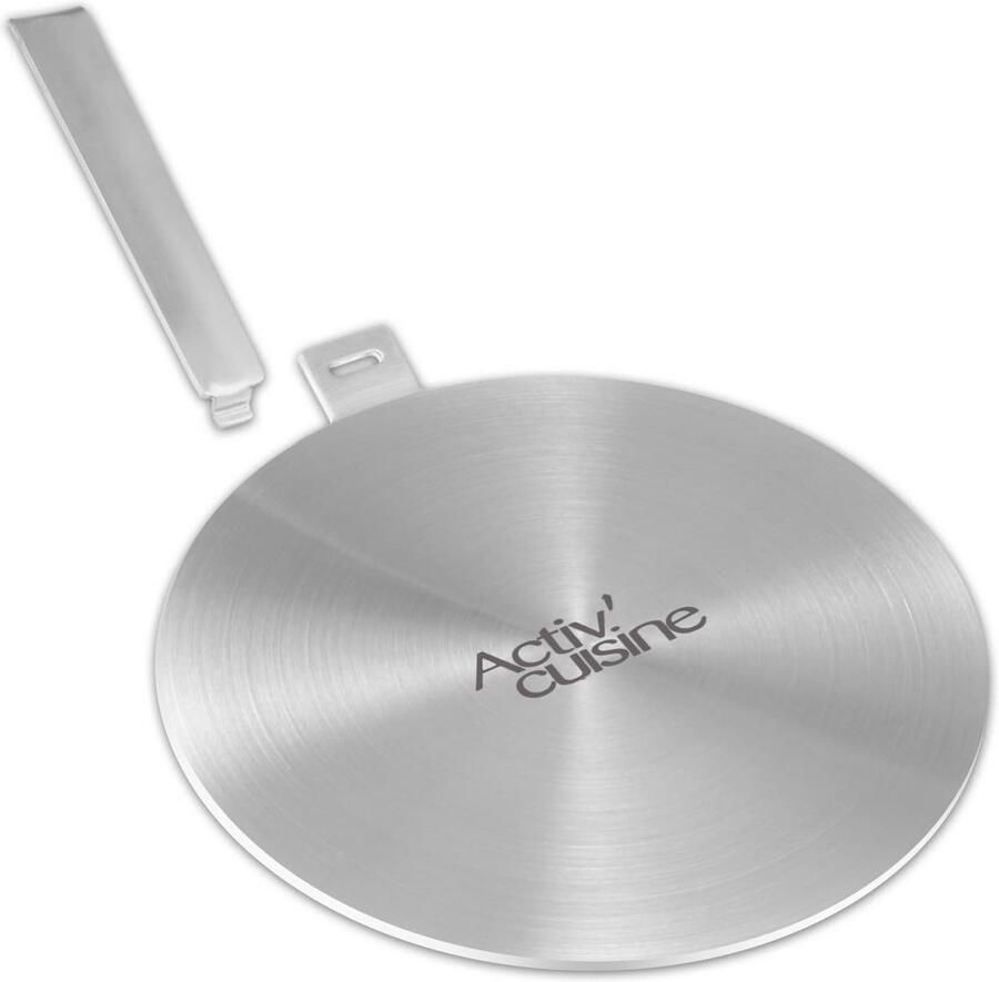 ACTIV CUISINE Inductie-adapter 20 cm schijfconverter voor inductiekookplaat hittediffusieplaat roestvrij staal