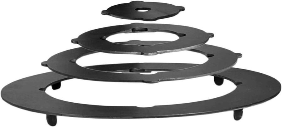 Adapter Ringen Kookplaat Aanpassing Buiten Koken Robuust Staal 345-38 cm Zwart