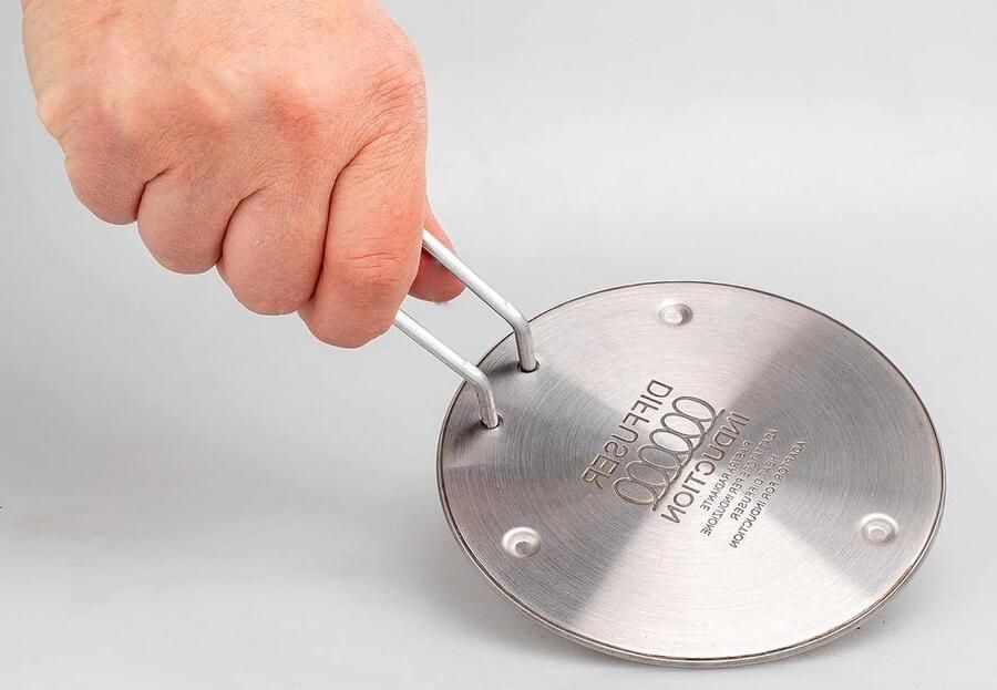 Adapter voor Kookplaat Hitteverdeler Koken op Inductie Universeel Geschikt 12 cm Zilver