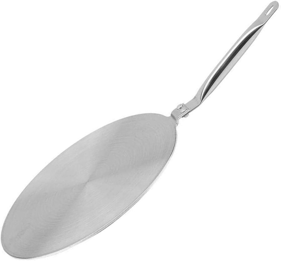 Inductie Kookplaat Adapter Warmteverspreider Converterplaat Gelijkmatig Koken Hittebestendig Roestvrij Staal 21.7 cm Diameter Zilver