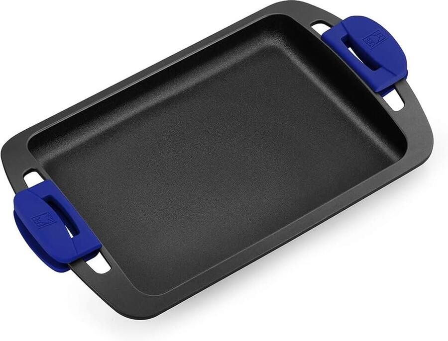 Advanced grillplaat 40 cm gegoten aluminium antiaanbaklaag Met antiaanbaklaag zonder PFOA versterkt voor uitstekende prestaties zwart en blauw