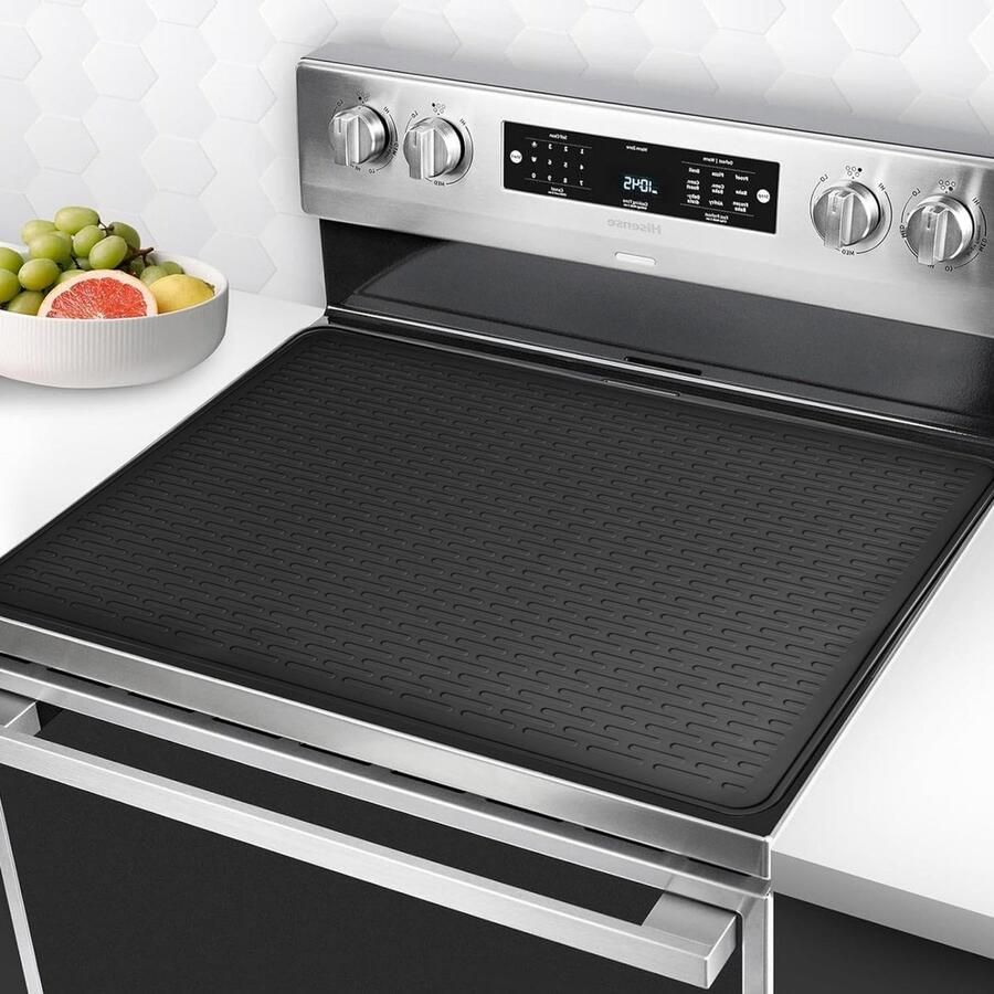 Afdekplaat Fornuis Beschermmat Kookplaat Keuken Beschermen Hittebestendig Siliconen 71 cm Zwart