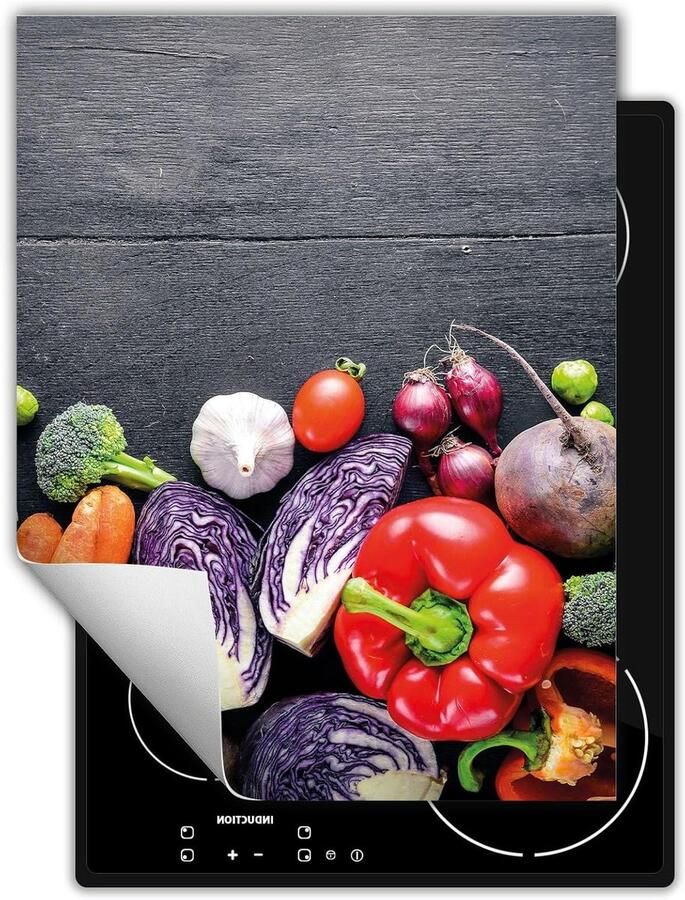 Afdekplaat fornuis Kookplaat beschermer Extra werkruimte Antislip vinyl 40x52 cm Groenten