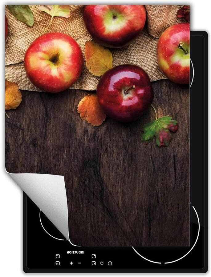 Afdekplaat fornuis Kookplaat beschermer Extra werkruimte Antislip vinyl 40x52 cm Hout appels