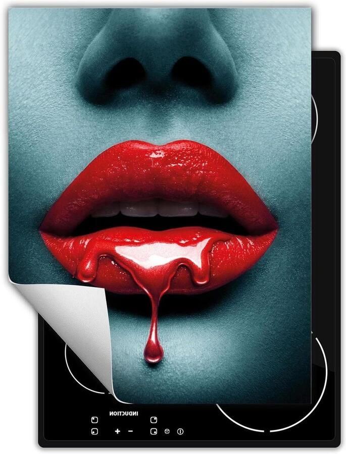 Afdekplaat fornuis Kookplaat beschermer Extra werkruimte Antislip vinyl 40x52 cm Rode mond
