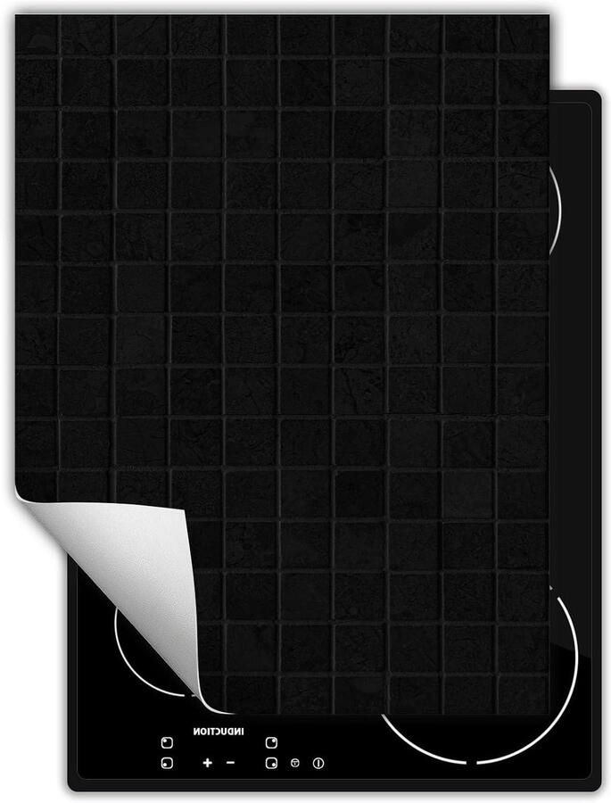 Afdekplaat fornuis Kookplaat beschermer Extra werkruimte Antislip vinyl 40x52 cm Zwart