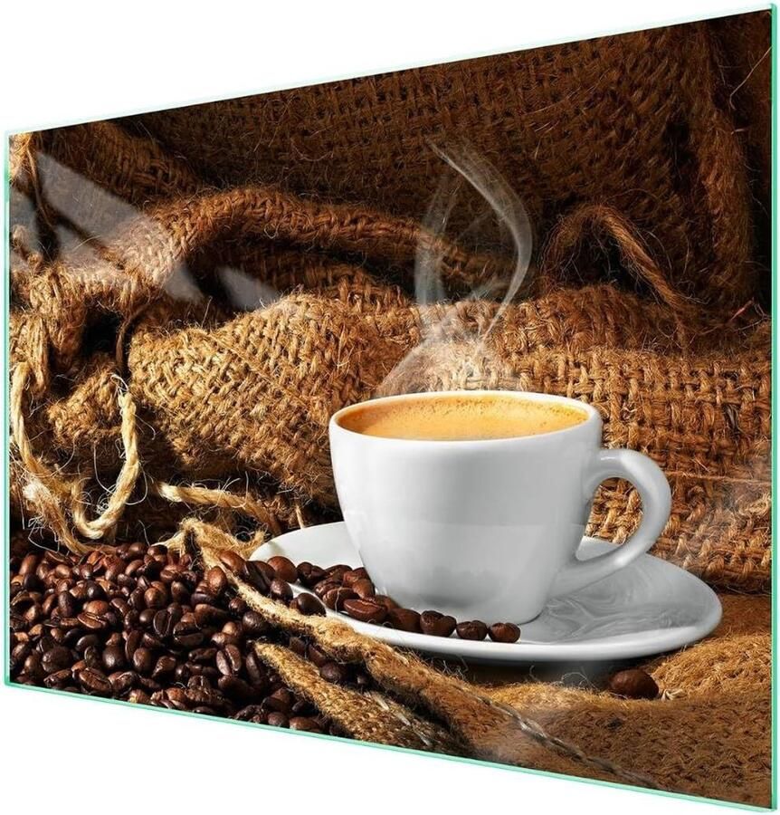 Afdekplaat fornuis Kookplaat beschermer Keuken decoreren Gehard glas 70 x 52 cm Koffie