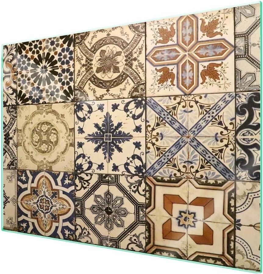 Afdekplaat fornuis Kookplaat beschermer Keuken decoreren Gehard glas 70 x 52 cm Veelkleurig