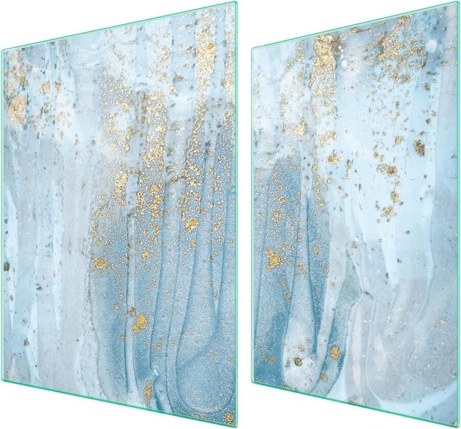 Afdekplaat fornuis Kookplaat beschermer Keuken decoreren Gehard glas 70x52 cm Marmer