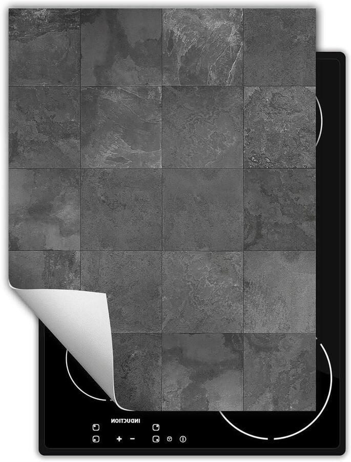 Afdekplaat fornuis Kookplaat beschermer Keuken organiseren Antislip vinyl materiaal 40x52 cm Grijs tegels