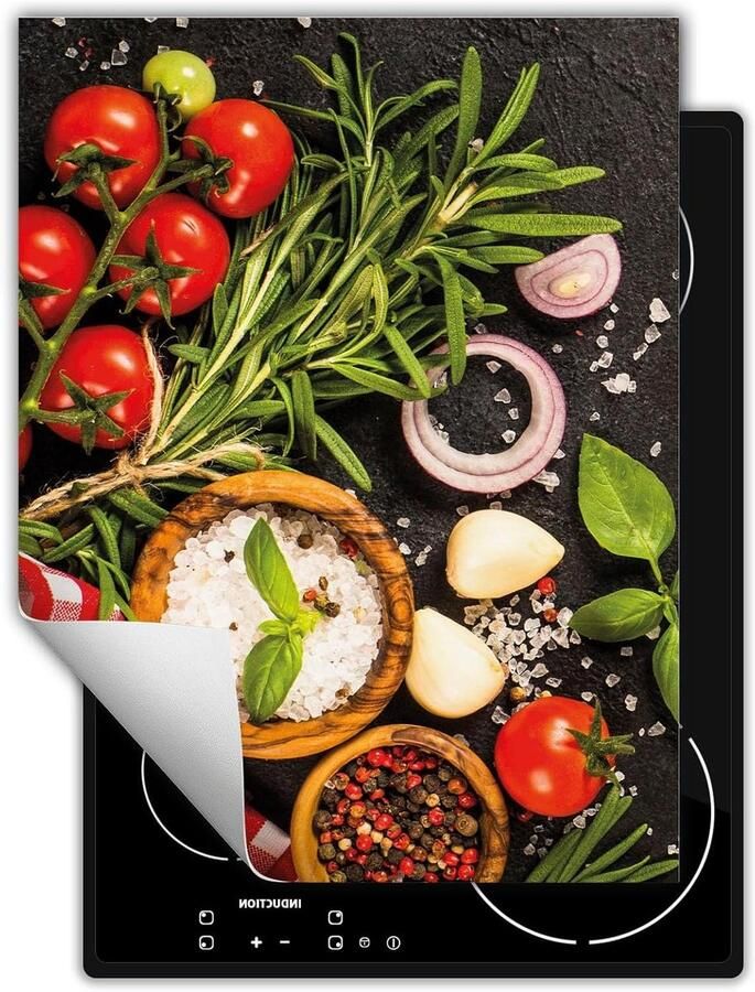 Afdekplaat fornuis Kookplaat beschermer Keuken organiseren Extra werkruimte 40x52 cm Specerijen tomaat