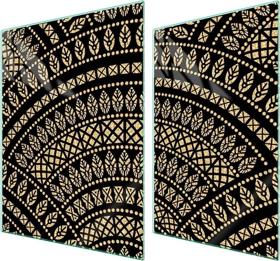 Afdekplaat fornuis Kookplaat beschermer Keuken organiseren Gehard glas 70x52 cm Patroon