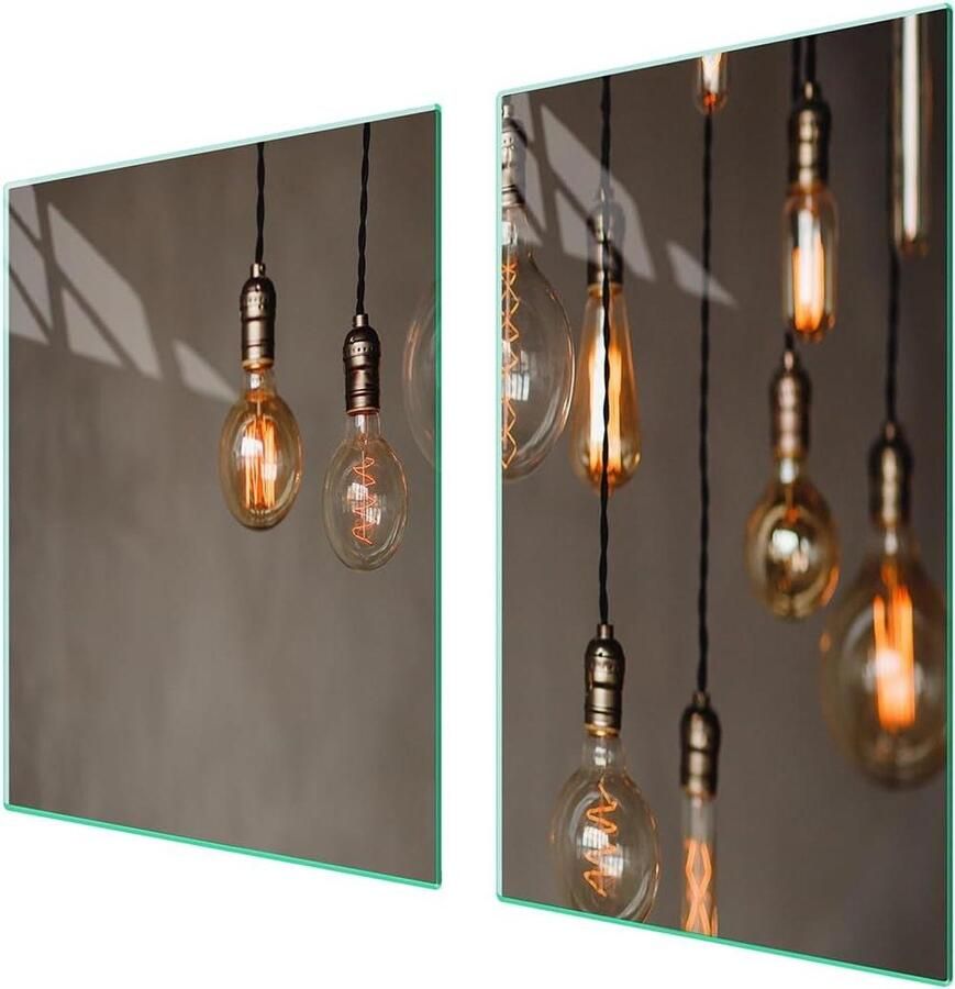 Afdekplaat fornuis Kookplaat beschermer Keukenbescherming Gehard glas 100x52 cm Veelkleurig