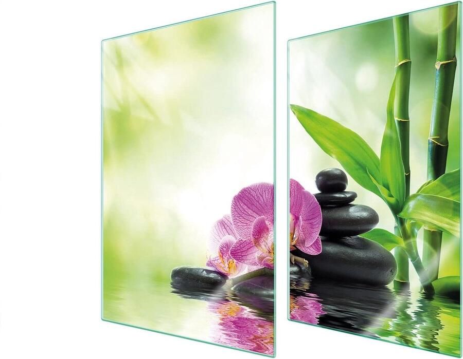 Afdekplaat fornuis Kookplaat bescherming Keuken organiseren Gehard glas design 35 x 52 cm Orchidee