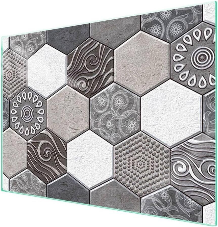 Afdekplaat fornuis Kookplaatafdekking Werkbladbeschermer Keukenbescherming en decoratie Gehard glas 4mm dik 70 x 52 cm
