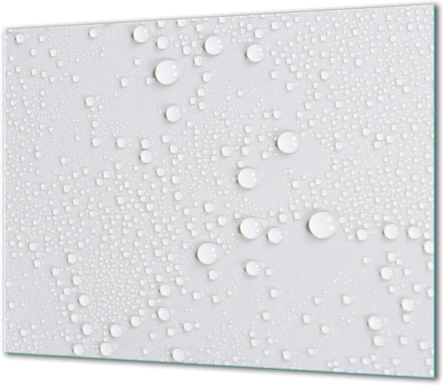 Afdekplaat fornuis Kookplaatbeschermer glas Keuken werkblad Gehard glas 60 x 52 cm Wit