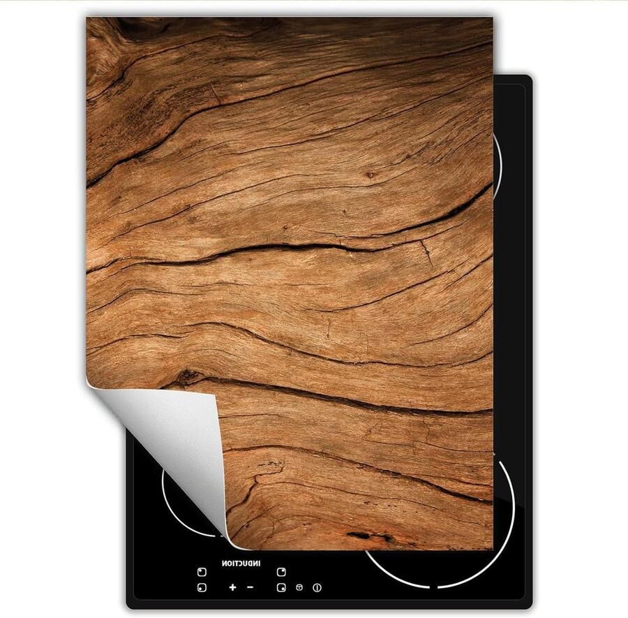 Afdekplaat fornuis Kookplaatbeschermer Mat Extra Werkruimte Creëren Antislip Vinyl Materiaal 40x52 cm Houtkleurig