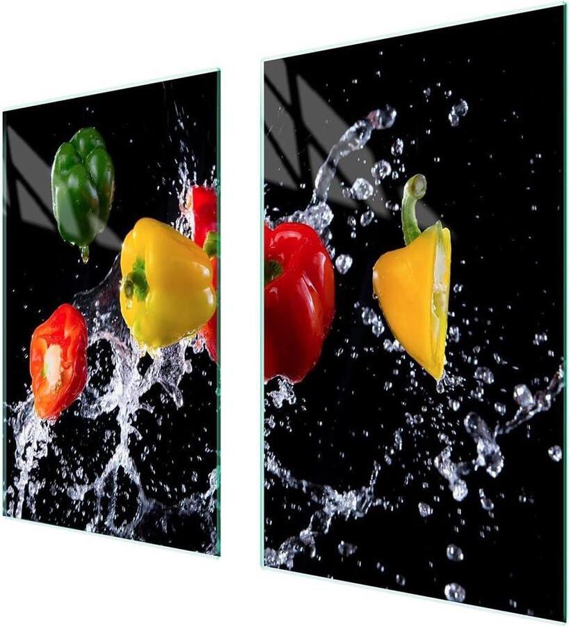Afdekplaat fornuis set Werkbladbeschermer glas Keuken beschermen en decoreren Kras- en slagvast gehard glas