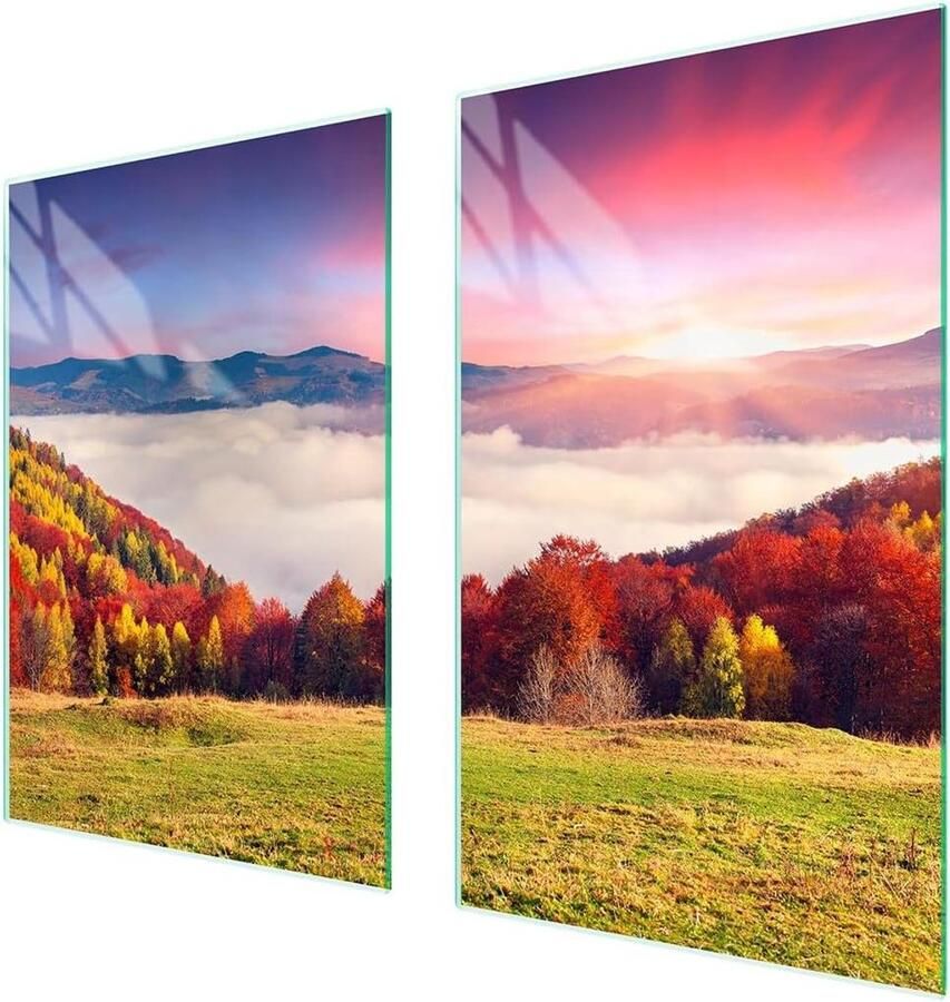 Afdekplaat fornuis Snijplank werkblad Keuken beschermen Gehard glas 65 x 52 cm Veelkleurig