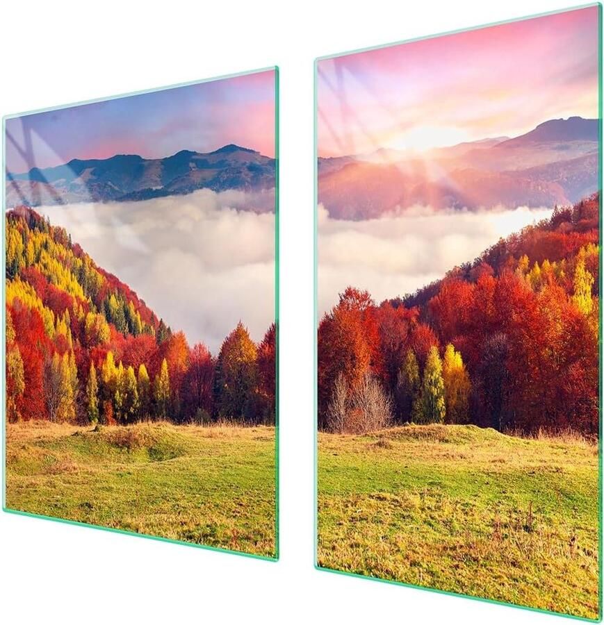 Afdekplaat fornuis Werkblad beschermer Keuken beschermen Gehard glas 100x52 cm Landschap