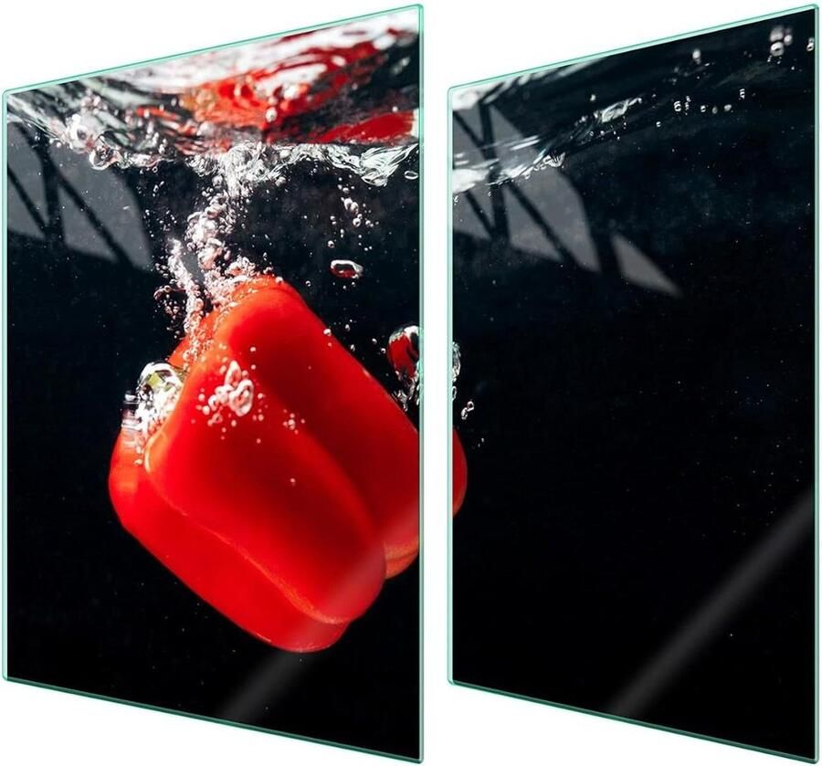 Afdekplaat fornuis Werkblad beschermer Keuken beschermen Gehard glas 70x52 cm Zwart