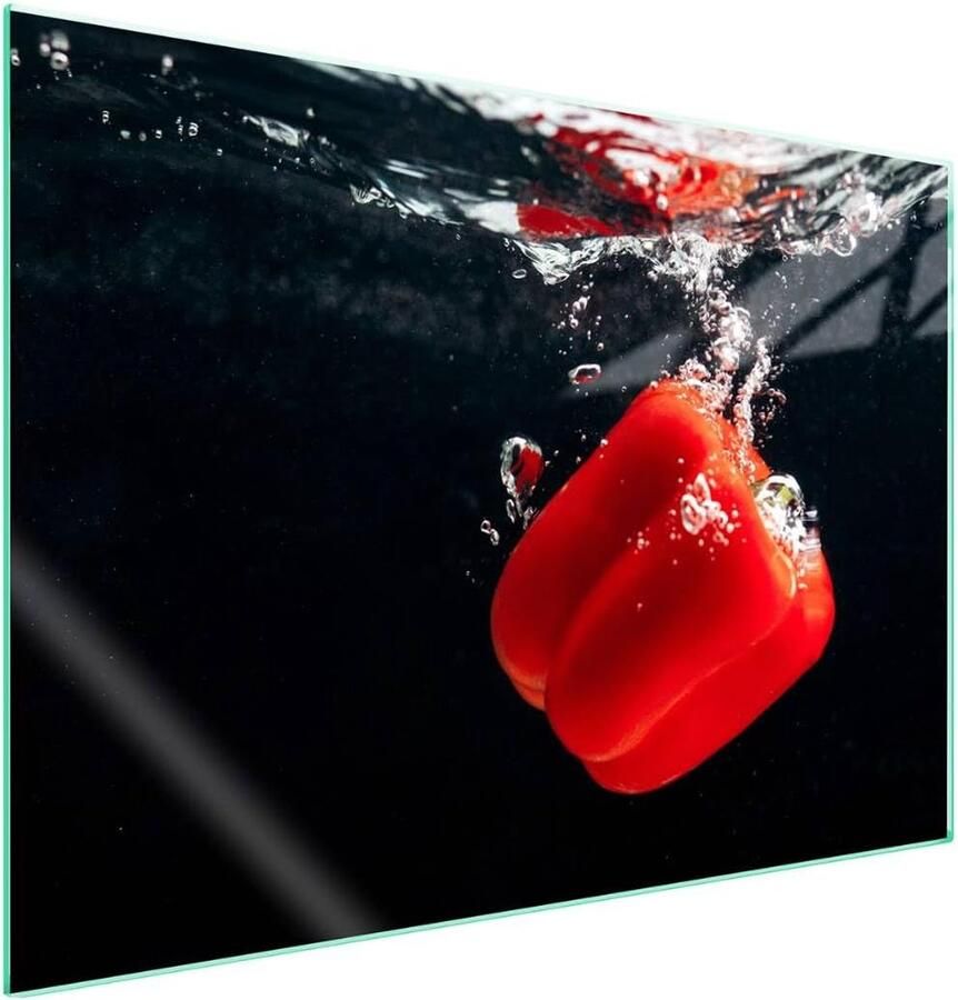 Afdekplaat fornuis Werkblad beschermer Keuken decoratie Gehard glas 70x52 cm Zwart