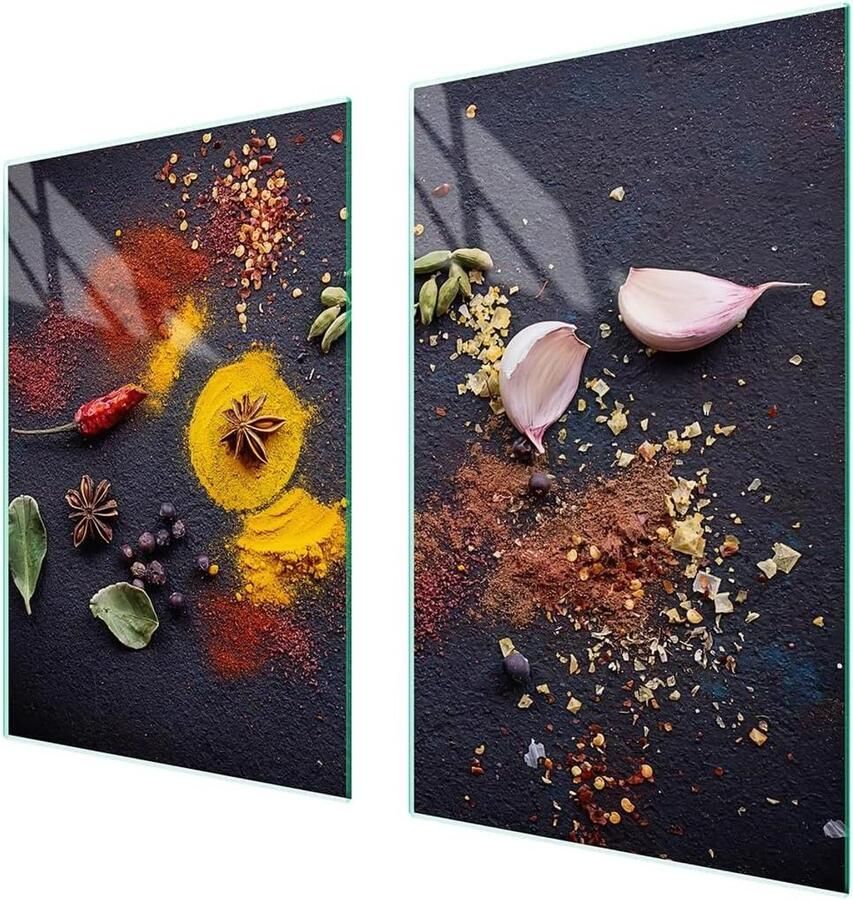 Afdekplaat fornuis Werkblad beschermer Keuken decoreren Gehard glas 65 x 52 cm Veelkleurig