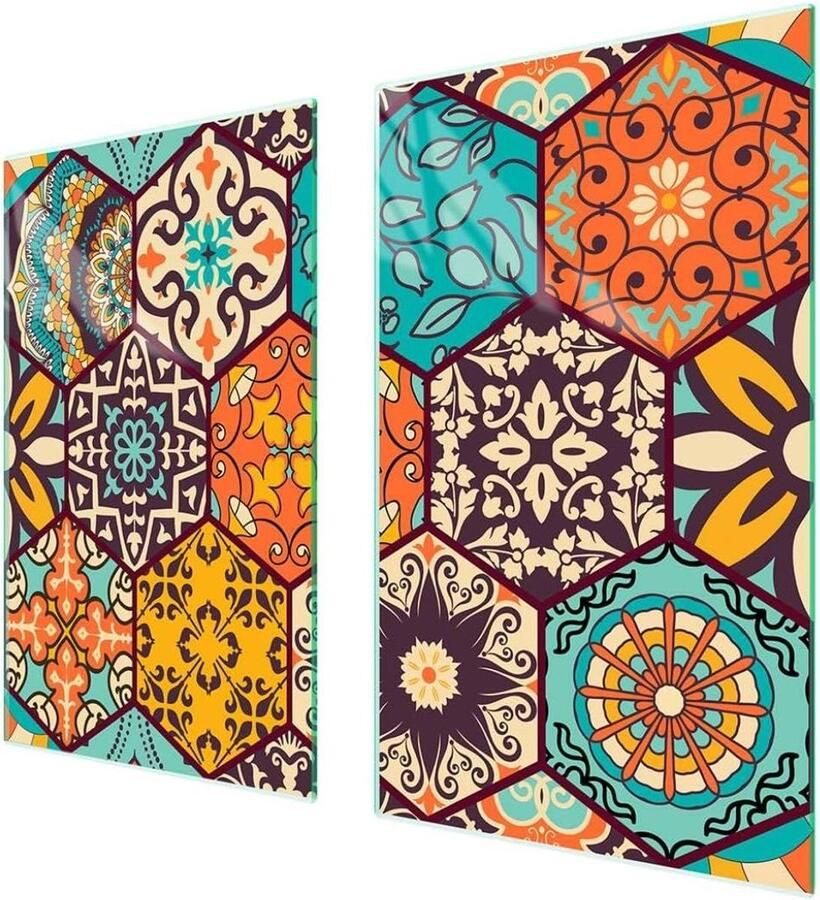 Afdekplaat fornuis Werkblad beschermer Keuken decoreren Gehard glas 75 x 52 cm Mozaïek