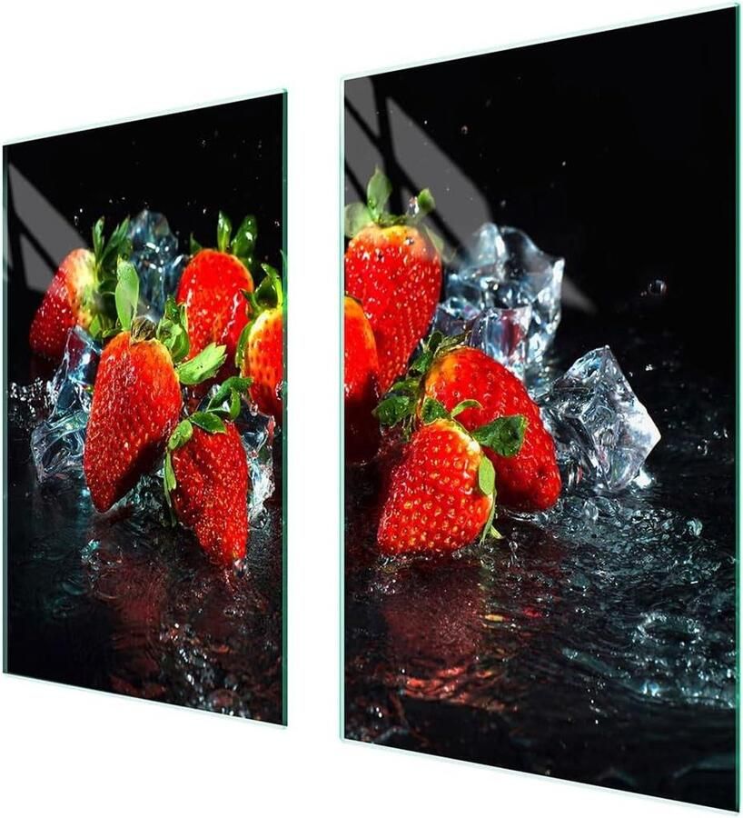 Afdekplaat fornuis Werkblad beschermer Keuken decoreren Gehard glas 75 x 52 cm Rood